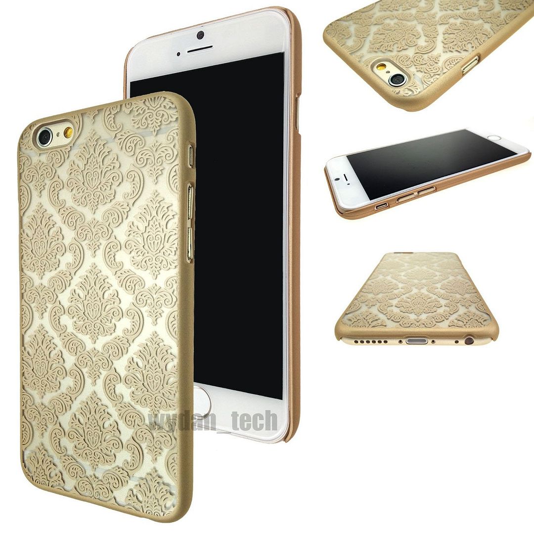 Rubberized Damask Vintage Clear Hard Case Cover For iPhone 6S 6 Plus 5 5S